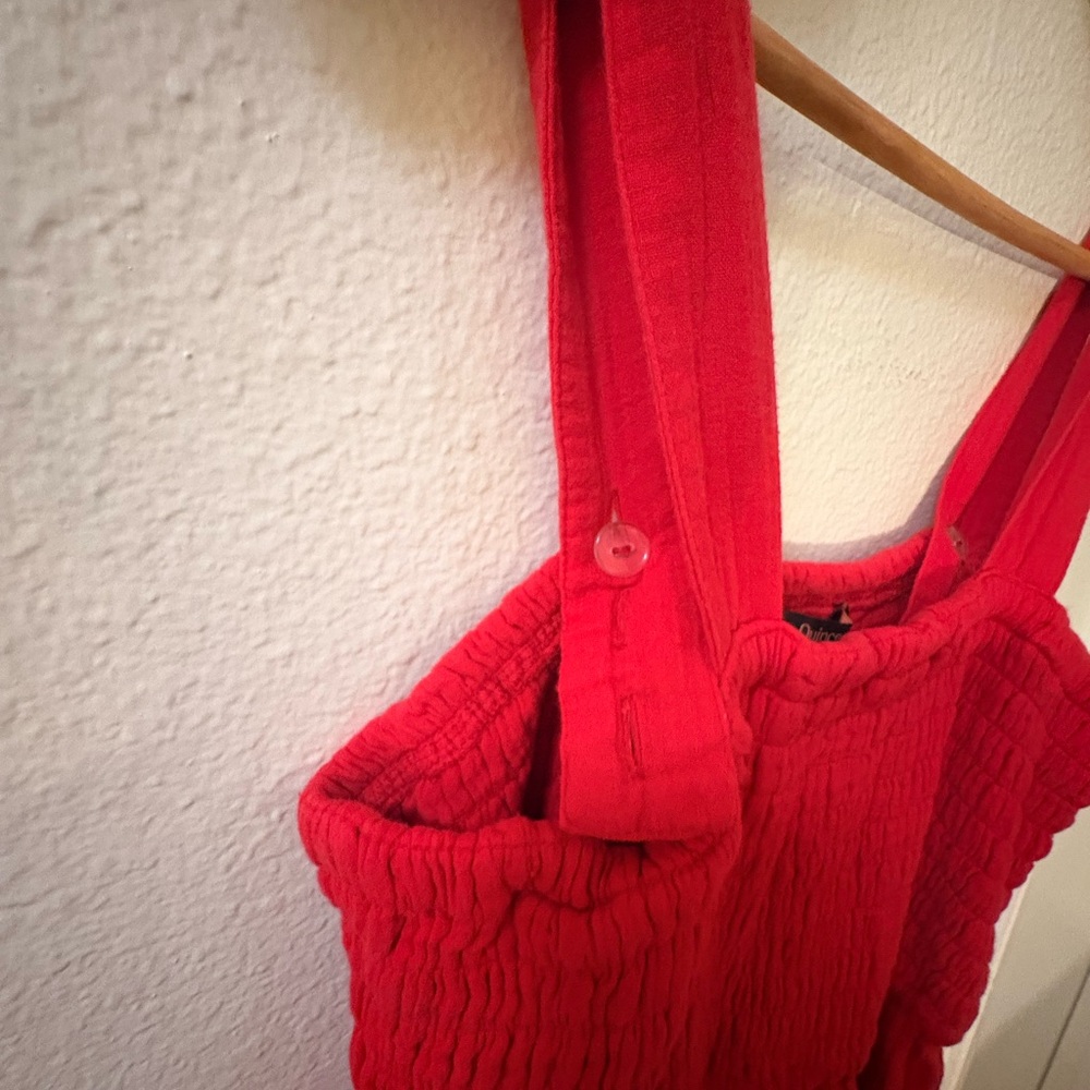Quince Bold Red Textured Top - Picture 3 of 4